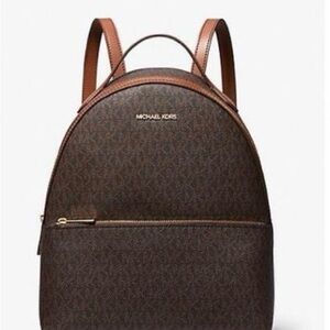 NWT Michael Kors Shiela Signature Logo Medium Backpack - Brown
